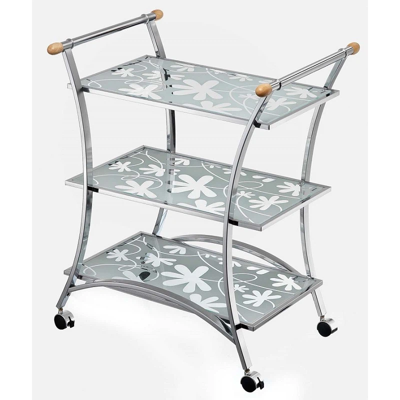 Patterned Glass Bar Cart
